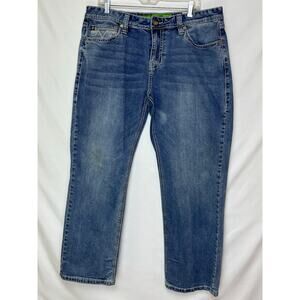 Rock & Roll Cowboy Men’s 38x32 Blue Pistol Straight Regular Fit Western Jeans